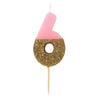 Talking Tables Bday 6 Birthday Candle Cake Topper, Height 8cm, 3, Pink, BDAY-CANDLE-6