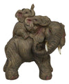 Ebros Small Wildlife Elephant Father And 2 Calves On Piggyback Playing Statue 5.25' Tall Resin Safari Elephants Family Figurine Sculpture Decor Gifts