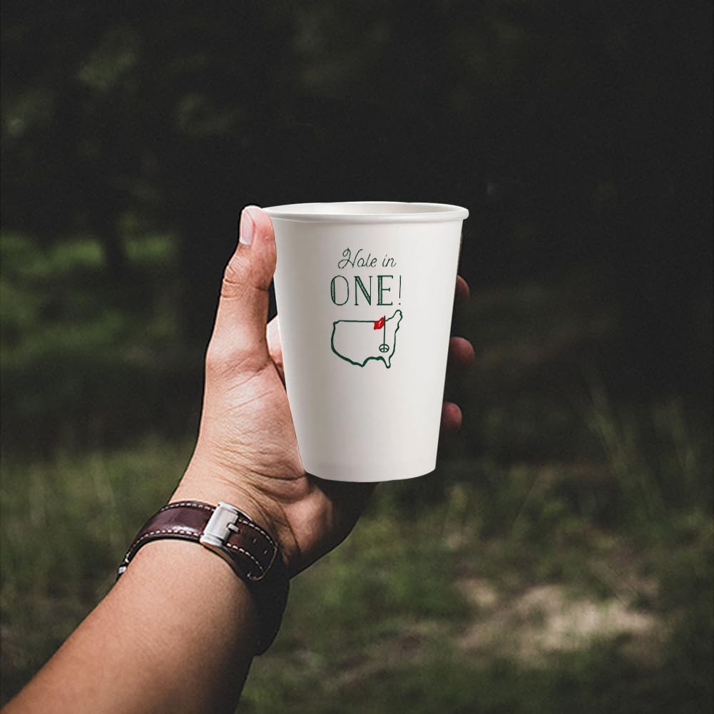 Geloar Golf Party Cups, 20 Pack 9Oz Hole In One First Birthday Disposable Paper Party Cups For Baby 1St Party First Birthday (Ho