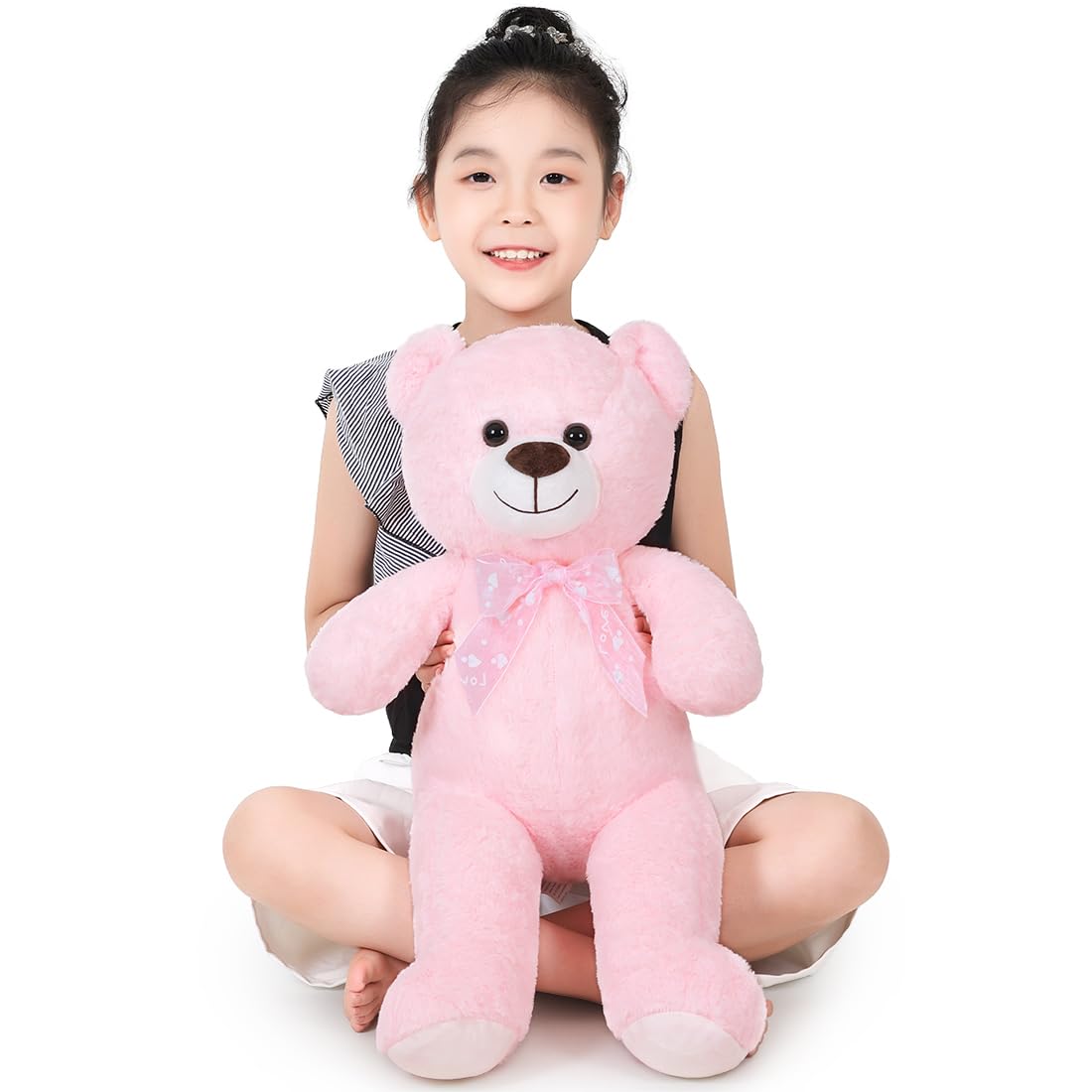 Sausudols Teddy Bear Stuffed Animal 24'' Small Teddy Bear Gift For Valentine'S Day Christmas Birthday Pink
