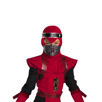 Shadow Ninjas Night Fury Red Viper Ninja Deluxe Boys Costume 4-6