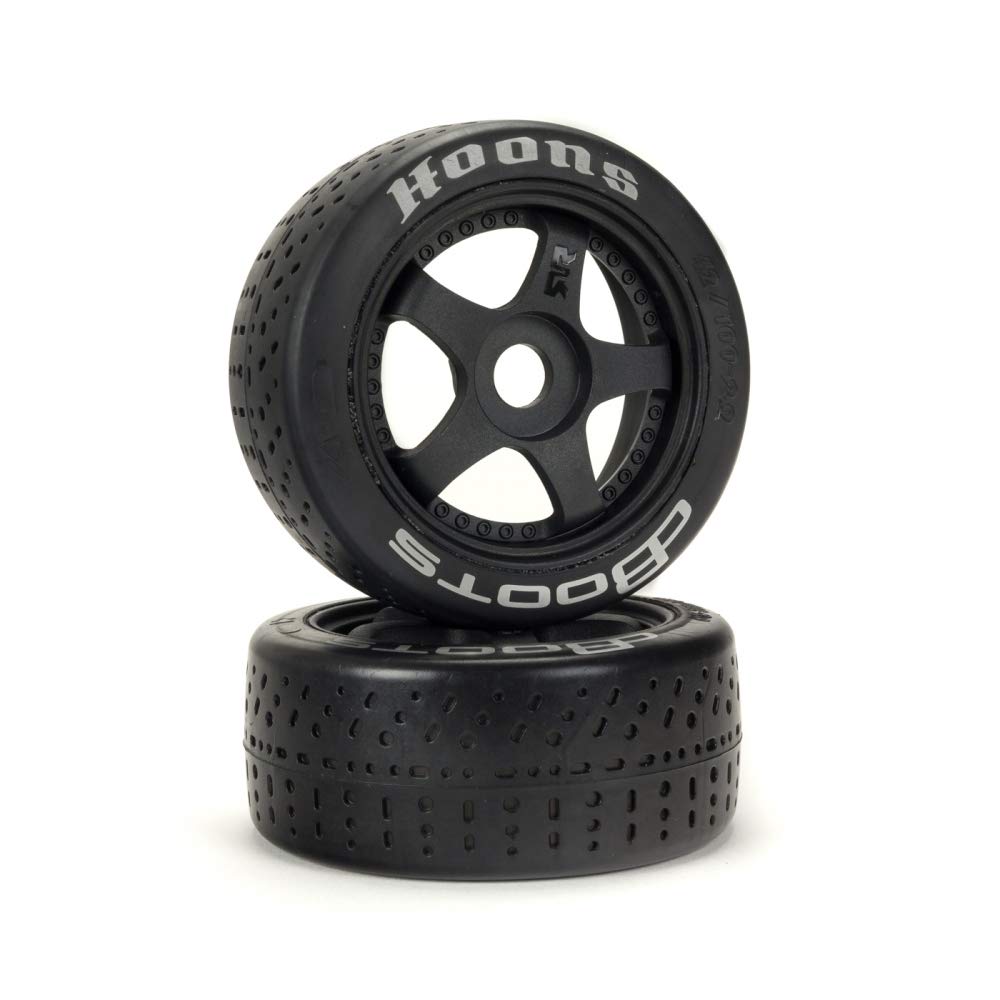 ARRMA DBoots Hoons 42/100mm Silver Belted RC Tires Mounted on 2.9'' 5-Spoke 17mm Hex Wheels (Set of 2): ARA550070, Black