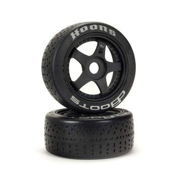 ARRMA DBoots Hoons 42/100mm Silver Belted RC Tires Mounted on 2.9'' 5-Spoke 17mm Hex Wheels (Set of 2): ARA550070, Black