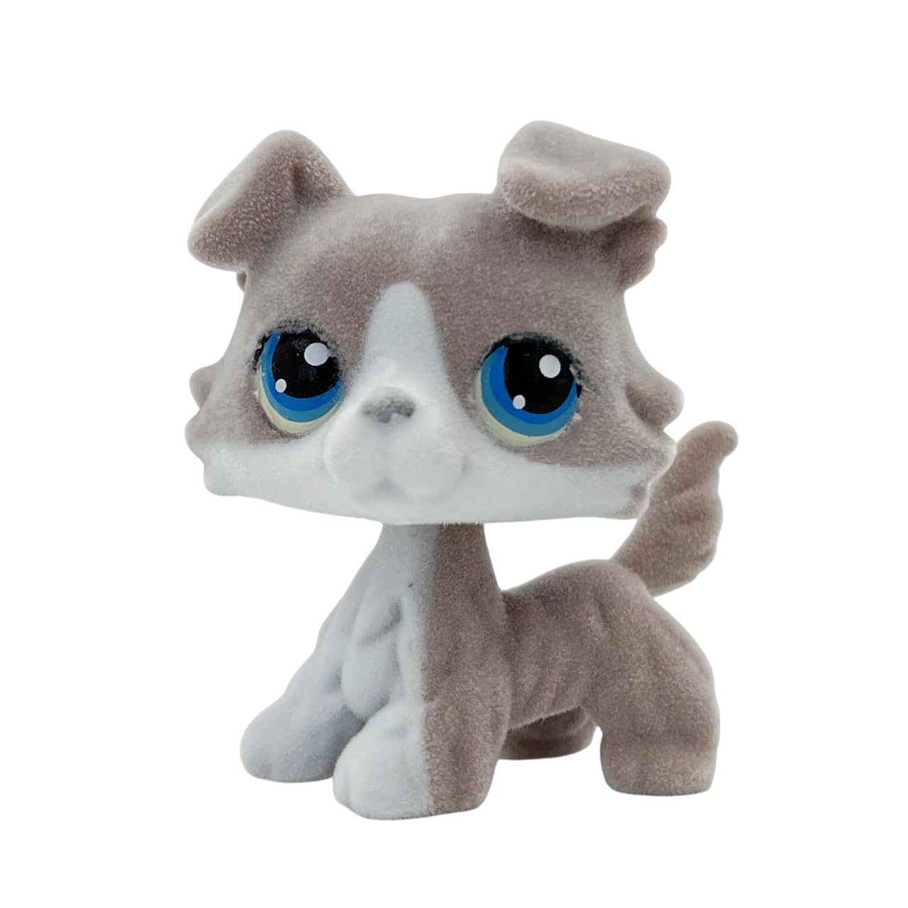 Lpscb Custom-Made Flocked Pet Shop Toy Fuzzy Animal Figure Short Hair Cat Dog Collie Dachshund Great Dane Cocker Spaniel (Tan #6