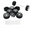 10Pcs Toy Car Wheels 37Mm Rubber Tire Wheels With Metal Shaft For Rc Car Truck Diy Model Toy Wheel Replacement Accessories (2.5X