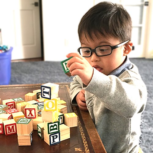 Skoolzy Abc Wooden Blocks For Toddlers 30 Wood Alphabet Blocks Montessori Stacking Letter Preschool Learning Toys Develop Language Skills Boys And Girls Ages 2+ Includes Ebook & Storage Bag