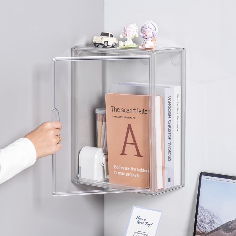BOHOIDEE Acrylic 3-Tier Clear Display Case, Wall-Mounted Dustproof Organizer for Action Figures, Model 868-A