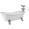 Sophia's Classic White Clawfoot Bathtub Set for 18" Dolls, White/Silver, Plastic, Includes Handheld Shower Head and Faucet
