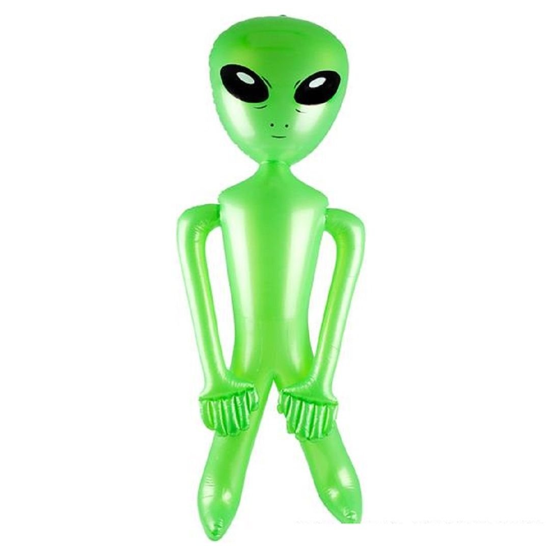 Giant Jumbo Green Alien Inflate Party Favor (1)