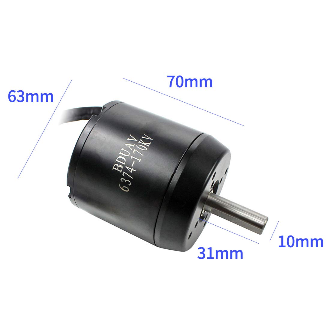 Mingchuan 6374 170KV High Efficiency Brushless Motor 2800W 24V/36V for Four-Wheel Balancing Scooters Electric Skateboards (with