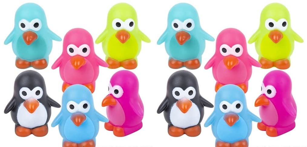 Happy Deals ~ Rubber Penguin Toys | 12 Pack | 2 Inch Water Squirting Toy Figures