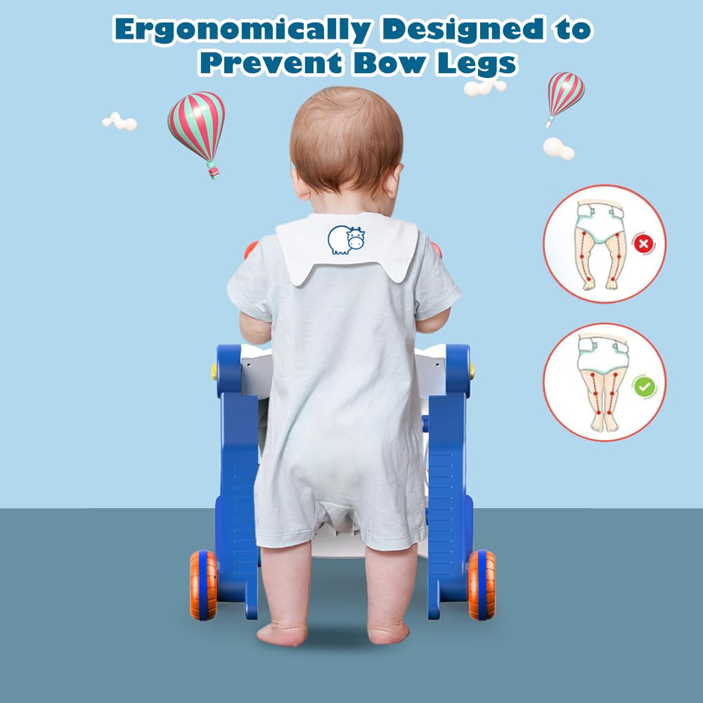 Terramus 5 In 1 Baby Walker Sit-To-Stand Toys, Learning Walker For Boys Girls Toddler, Multifunctional Educational Activity Cent