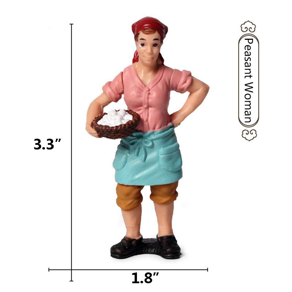 Keyum 5 Pcs Little Farmer Figurines, Hand Painted Realistic People Toys Playset For Kids & Toddlers