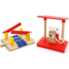 Wooden Crane Toy Set with Train Cars - Compatible with Major Wooden Rail Brands - Ages 3-5