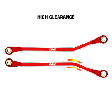 INJORA High Clearance Links Set - CNC Aluminium Chassis Link for TRX4M High Trail K10 F150 Upgrade 1/18 RC Crawler(Red)