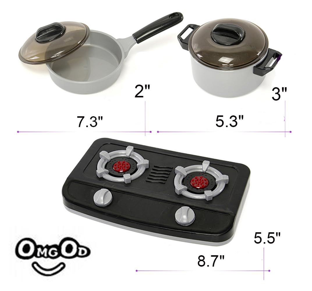 20 Pcs Kitchen Playsets, Omgod Play House Toy Breakfast Stove Pots Utensils And Pans Food Pretend Cookware Cooking Play Kitchen