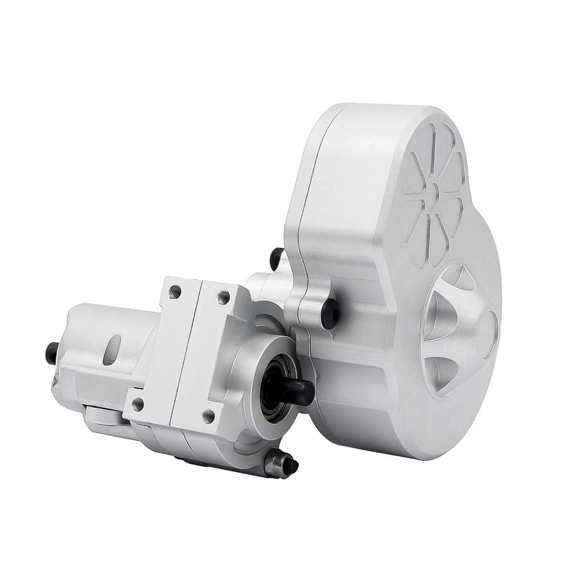 Metal Complete Transmission Cutoff Gearbox with Dig Gear for 1:10 Axial SCX10 AX10 Wraith RC Crawler Car (Silver)