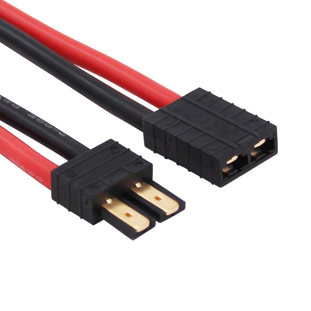 OliYin 2pairs compatible with tr Male Female Connectors Cable with 12awg 10cm Slicone Wire for RC LiPo Battery FPV Turnigy/Zippy