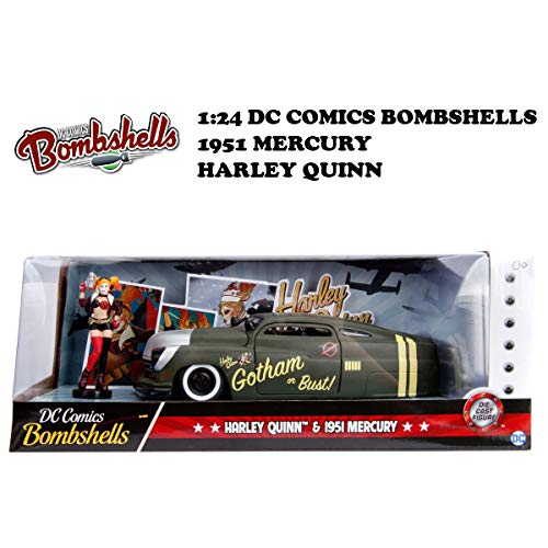 Jada Toys 1: 24 1951 Mercury W/Harley Quinn Figure, Green
