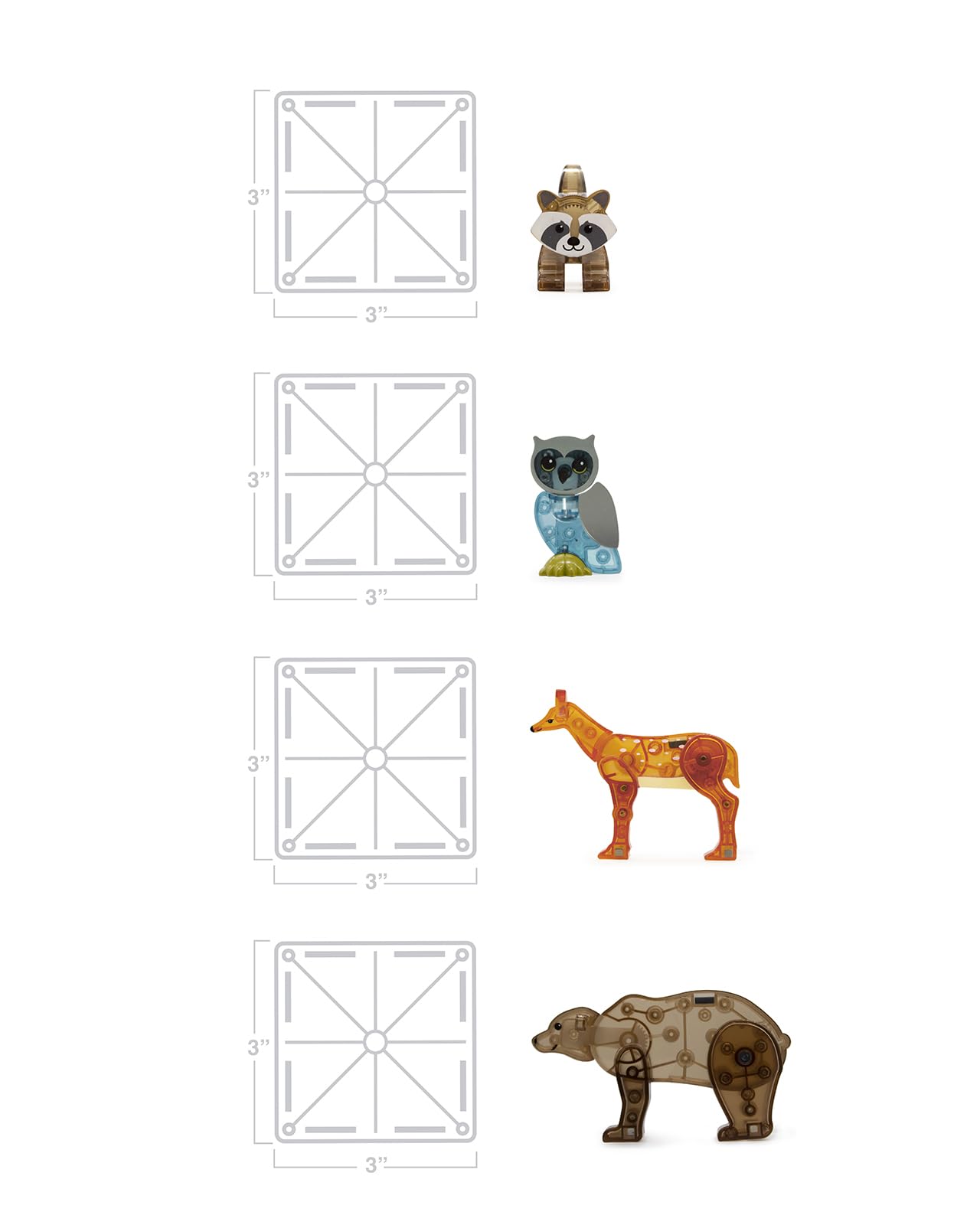Magna-Tiles Forest Animals 25-Piece Magnetic Construction Set, The Original Magnetic Building Brand
