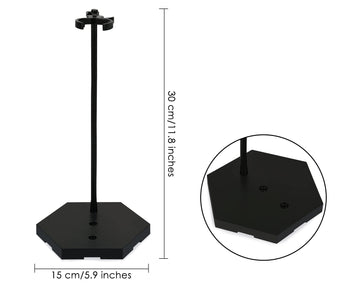 DS. DISTINCTIVE STYLE 12 Inch Connectable Metal Action Figure Stand for 1/6 & 1/9 Scale Figures - Black Toy Display Base