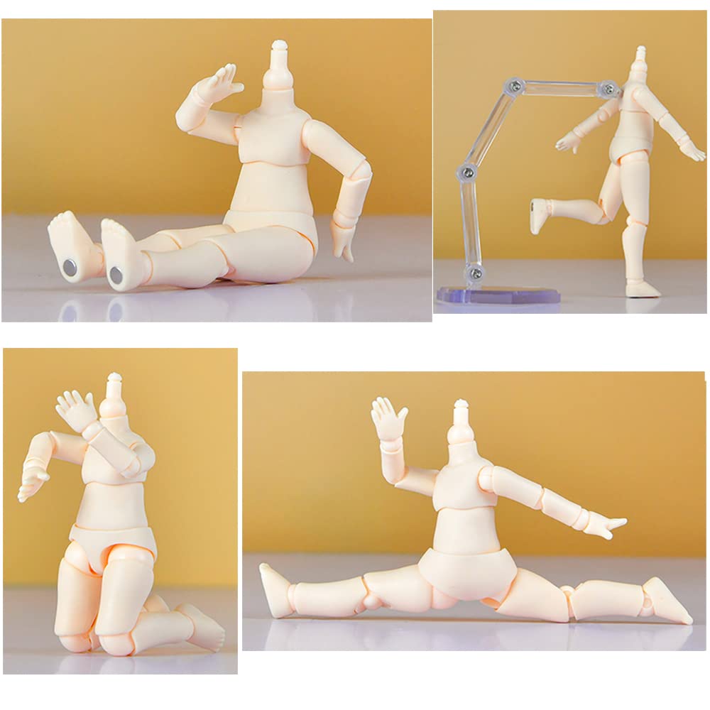 Xidondon 1/12 Scale Bjd Doll Body 9.6Cm/11Cm Ymy2 Body Action Figures Replacement Body Doll Accessories (Milky White,11Cm)