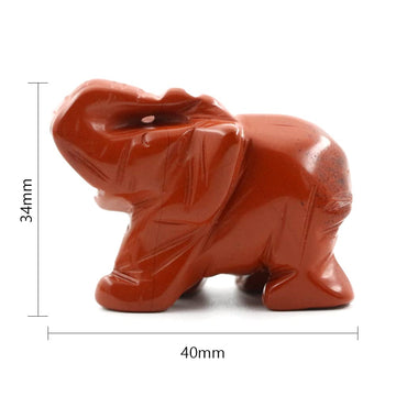 Ouubuuy Flame Jasper Crystal Elephant Pocket Guardian Figurine Elephant Statue 1.5 Inch For Healing Reiki Spiritual Gift Cute Meditation Office Room Desk Decor