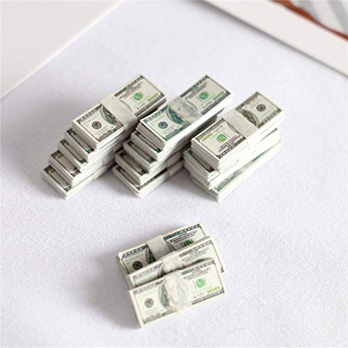 1:12 Dollhouse Miniature Scene Model Mini 150 Pieces Dollar Bills Set (Multicolored)