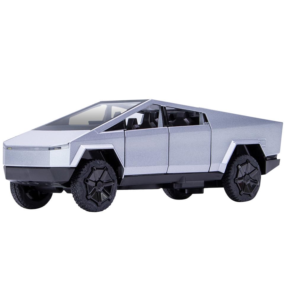 Toy Trucks for Toddler Boys Girls, 1/32 Diecast Pickup Truck Car Model Diecast Metal Toy with Light, Pull Back Truck Model Vehic