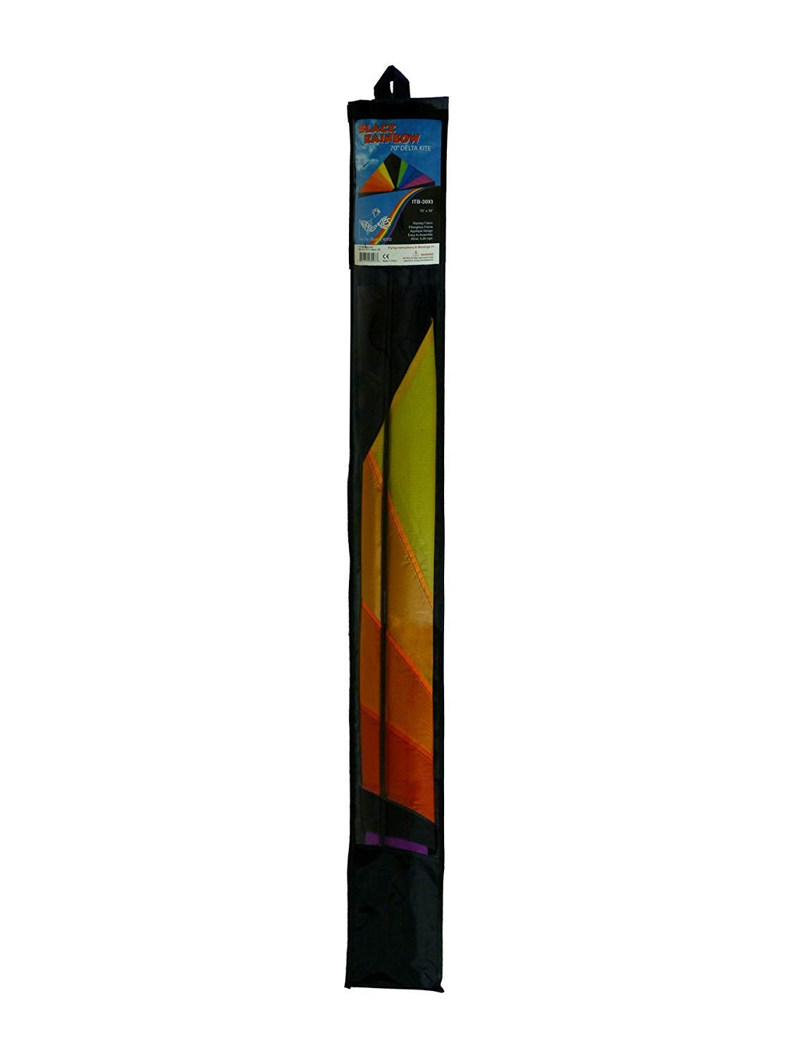 In The Breeze Rainbow Black Delta Kite, 6-Feet, 3093