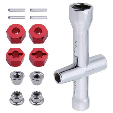 HobbyPark Aluminum 12mm Hex Wheel Hubs Adapters & M4 Flanged Lock Nuts for Traxxas 1/10 Slash 4X4 Stampede 4WD RC Car,Replace Pa