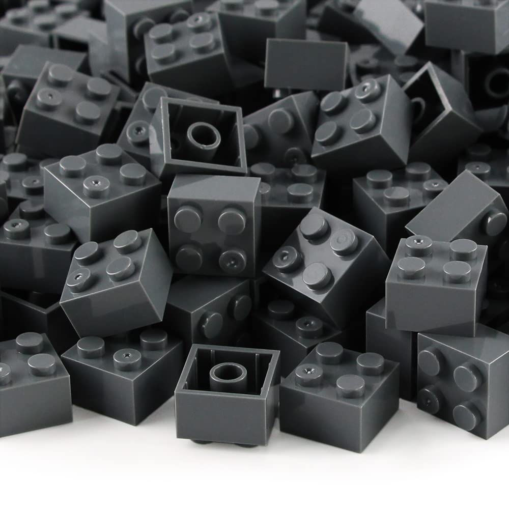 Feleph 2X2 Bricks Dark Stone Gray 400 Pieces Parts Classic Building Creative Play Blocks Set Toy Classic Accessories Creative Play Compatible With 3003 Major Brick Brands Building Blocks Toy