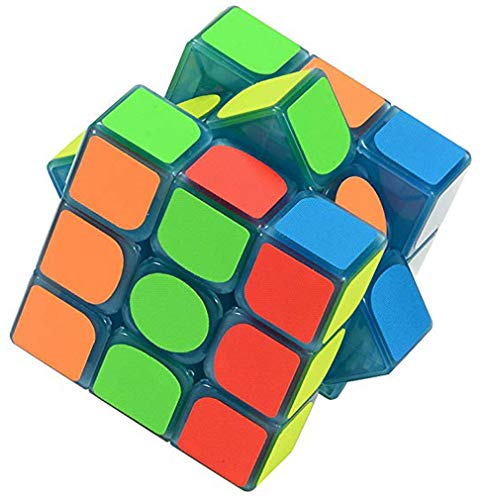 Tanch Blue Fluorescent Speed Cube 3X3X3 Glow In The Dark Luminous Magic Cube Puzzle Toy