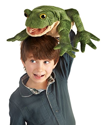 Folkmanis Toad Hand Puppet, Green/Light Tan