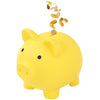 GADIEDIE Large Piggy Bank Unbreakable Plastic Money Bank Coin Bank for Girls and Boys Cute Pig Coin Bank Practical Gifts for Birthday Festival Baby Shower (Yellow)
