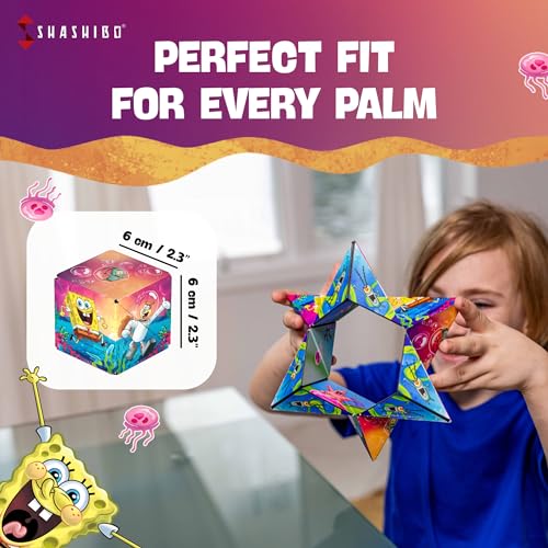 SHASHIBO Spongebob Squarepants Shape Shifting Box - STEM Magnetic Fidget Cube That Transforms Into Over 70 Shapes, Download Fun