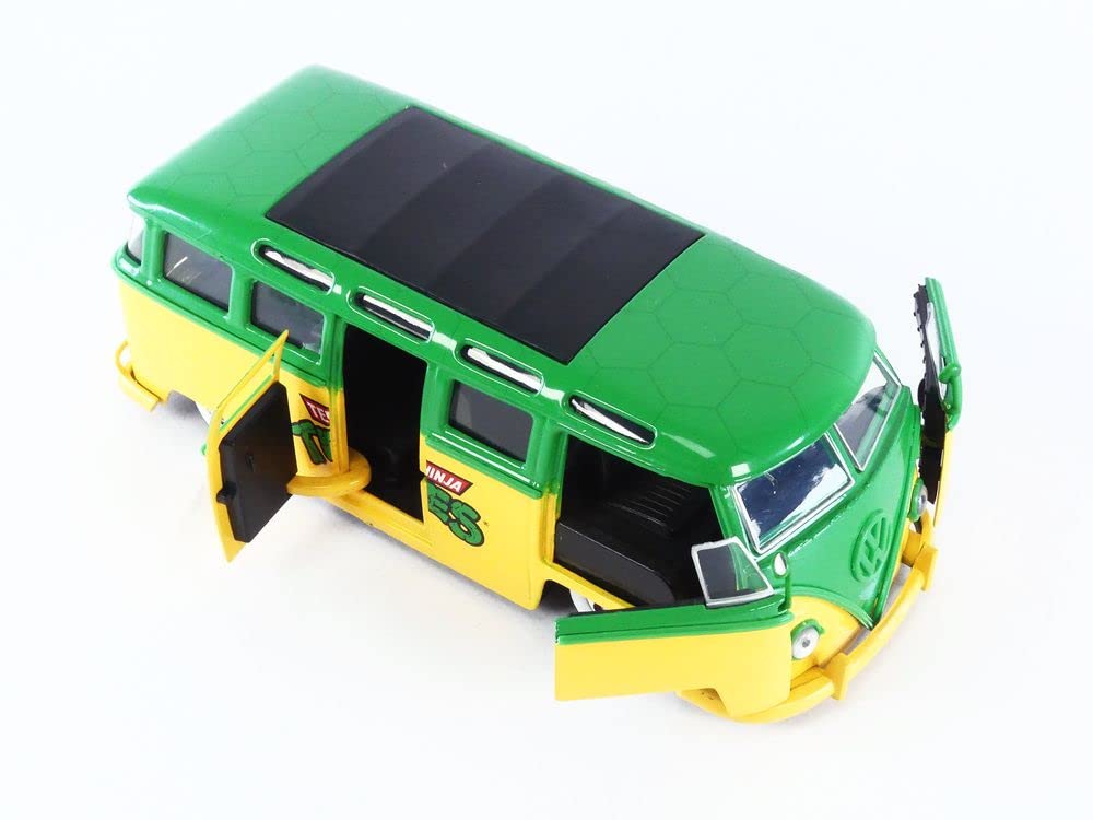 Jada 1:24 Diecast 1962 Vw Bus With Tmnt Leo, Green