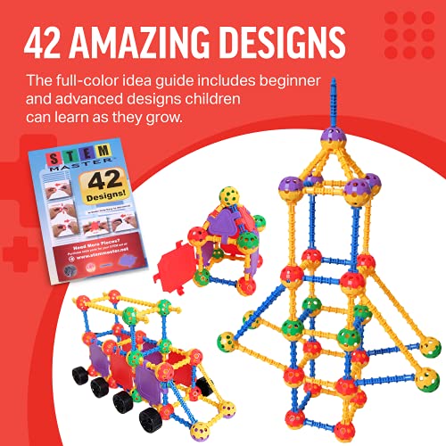 STEM Master Educational Building Blocks Kit, 176 Pieces, Multicolor - Perfect Easter Basket Stuffers for Kids Ages 4-8