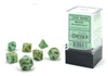 Chessex Dice Set - 10mm Marble Green/Dark Green Plastic Polyhedral Dice Set - Dungeons and Dragons D&D DND TTRPG Dice - Includes
