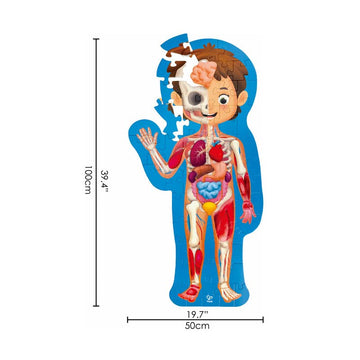 Hape Human Body Puzzle | 60 Oversized Pieces Educational Anatomy Jigsaw, Wooden Organs, For Children 4+ Years
