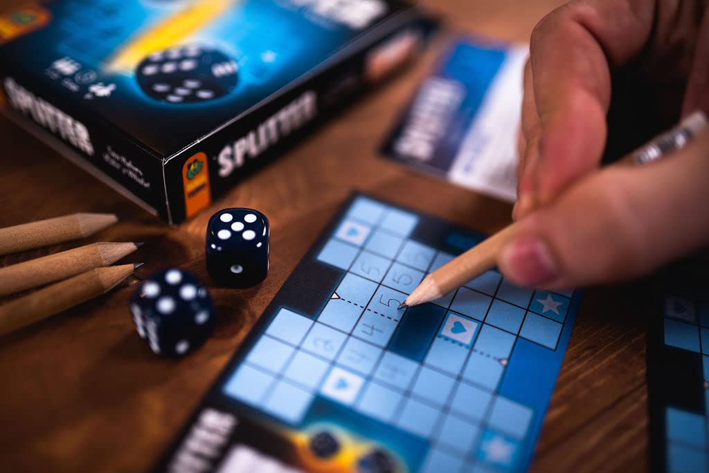 Splitter Dice Game - A Symmetrical Challenge Of Numbers And Strategy, Roll-And-Write Puzzle Game, Family Game For Kids And Adult