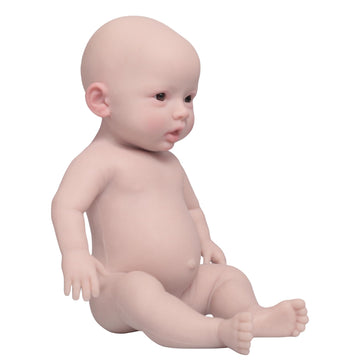 Yiqi 18.5 Inches Full Silicone Newborn Baby Doll Not Vinyl Soft Silicone Baby Doll Silicone Lifelike Reborn Doll Present Collect