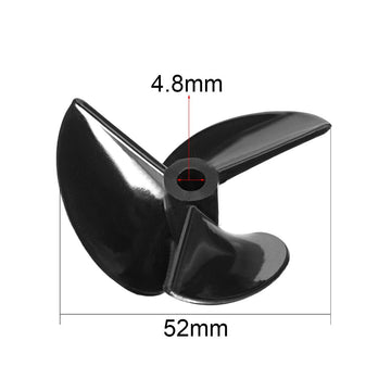 uxcell RC Boat CW Propeller 4.8mm Shaft 3 Vanes 52mm 1.6 P/D Fan Shape Pastic Black Rotating Propeller Props for RC Boat, 3pc