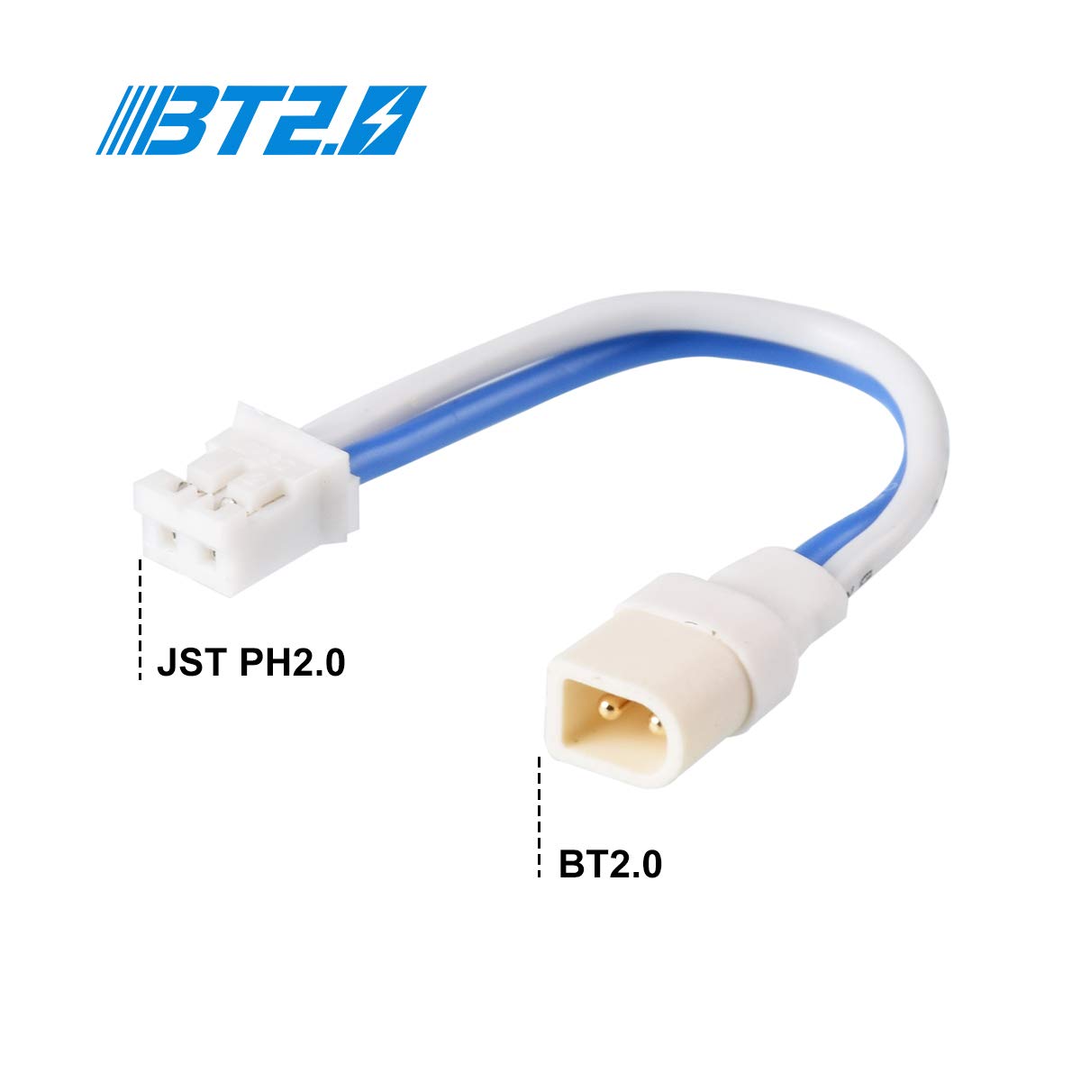 BETAFPV 6pcs BT2.0-PH2.0 Adapter Cable 22AWG for BT2.0 300mAh 1S Battery with 1.0mm Banana Connector Meteor65 1S Brushless Whoop