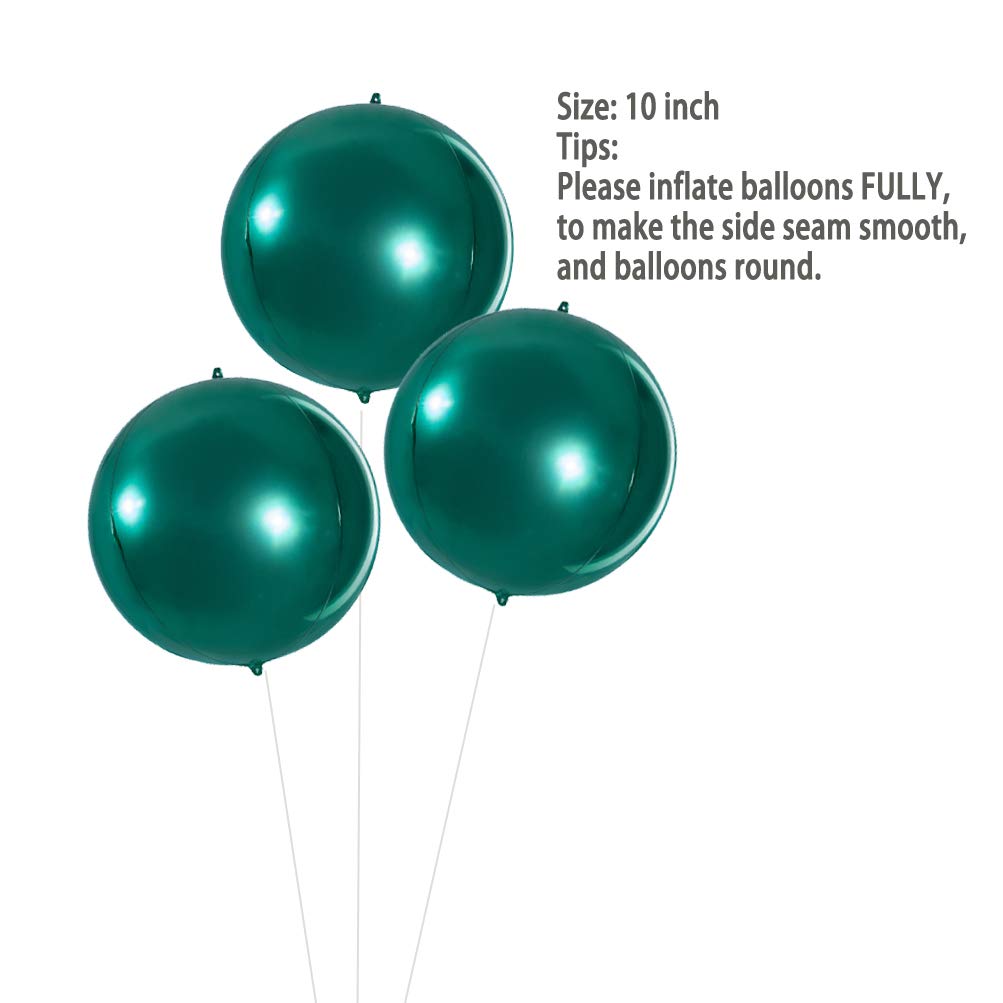 4D Green Foil Balloon 10 Inch Mylar Helium Balloon For Birthday Wedding Christmas Day St.Patrick'S Day Party Favor Supplies, Pack Of 20