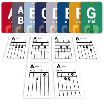 Infassic Guitar Chord Flash Cards - 48 Essential Chords for Acoustic & Electric Guitar - Perfect for Students & Teachers, 2.5 x 3.5