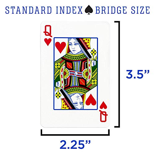 Copag 1546 Design 100% Plastic Playing Cards, Bridge Size (Narrow) Red/Blue (Standard Index, 1 Set)