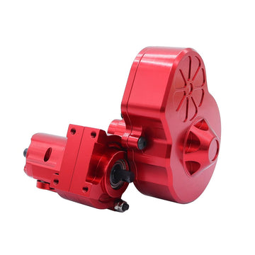 Metal Complete Transmission Cutoff Gearbox with Dig Gear for 1:10 Axial SCX10 AX10 Wraith RC Crawler Car (Red)