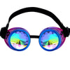 Steampunk Glasses For Raves Trippy Psychedelic Kaleidoscope Goggles With Rainbow Crystal Glass Lens