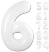 White 6 Balloon, Translucent Number Balloons 40 Inch, 6Th Balloons For Birthday Decorations, White Party Supplies 6 Birthday Bal